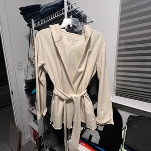 Lucky Brand Cream Hooded Sweatshirt